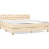  Box spring postelja z vzmetnico krem 180x200 cm blago | Shoptok.si