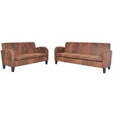 Maison Chic Komplet kavč - Sofa - Kanapeev 2 delni umetni semiš rjave barve, (21727420) | Shoptok.si