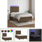 The Living Store Box spring postelja z vzmetnico LED tem. rjava 120x200 cm blago - Box Spring Postelja, (21737208) | Shoptok.si