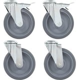  Okretni kotačići s otvorom za vijke 4 kom 125 mm | shoptok.hr
