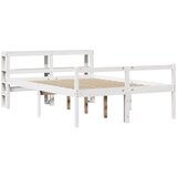 vidaXL Postelja za starejše z vzglavjem bela 140x200 cm trdna borovina, (21303470) | Shoptok.si