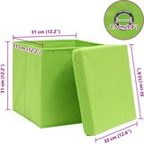  Kutije za pohranu s poklopcima 4 kom zelene 32x32x32 cm tkanina | shoptok.hr