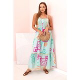 Kesi Włoski Women's cotton dress with a colorful pattern blue Cijene