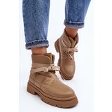 Boto Women's Ankle Boots with Quilting and Lacing Khaki Bizzanti | Eponuda.ba
