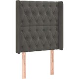 Vzglavje z ušesi temno sivo 83x16x118/128 cm žamet, (20793628) | Shoptok.si