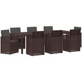 vidaXL Komplet za jedilnico v vrtu 9 pcs Rjava in antracit PP, (5000334776) Cene