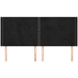 Uzglavlje s ušima crno 183x16x118/128 cm baršunasto | shoptok.hr