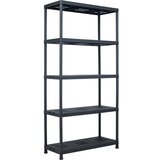  Stojalo s policami plastika 260 kg 90x40x180 cm črno | Shoptok.si