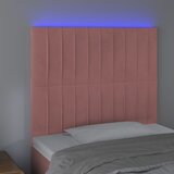  LED uzglavlje ružičasto 90x5x118/128 cm baršunasto | shoptok.hr