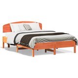 vidaXL Okvir kreveta s uzglavljem voštano smeđi 140x190 cm od borovine Cijene