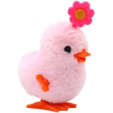 Pink Jumping Hen Wind-up Hen With Flower | Shoptok.si