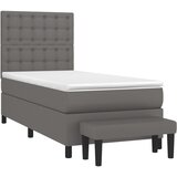  s oprugama i madracem sivi 80 x 200 cm od umjetne kože | shoptok.hr