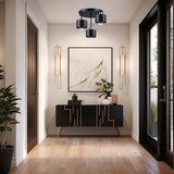  Luster na šipci 3xE27/35W/230V prečnik 30 cm crna/zlatna | Eponuda.com