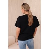 Kesi Cotton blouse with decorative bow black | shoptok.hr
