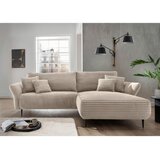 P & B KOTNA SEDEŽNA GARNITURA, rebrasti žamet barve kapučina | Shoptok.si