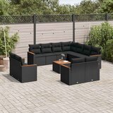  12-dijelni set vrtnih sofa od poliratana s jastucima crni | shoptok.hr