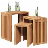  Vrtni bočni stol 3 pcs Smeđa 33 x 44,5 x 51 cm Čvrsto teak drvo | Eponuda.com