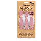  PETITE&MARS Silikonske žlice za trening od 3 kom 6 m+ Take&Match, Dusty Rose | shoptok.hr