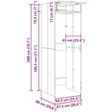  Ormar za perilicu rublja Siva Sonoma 67 5 x 68 x 200 cm - Sivi hrast sonoma | shoptok.hr
