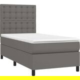  Box spring s madracem LED sivi 90x190 cm od umjetne kože | shoptok.hr