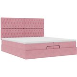  Otomanski posteljni okvir z vzmetnicami roza 200x200cm žamet, (22053290) | Shoptok.si