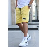 Madmext Yellow Regular Fit Basic Men's Capri Shorts. Cene