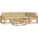  Set vanjskih sofa 5 kom. Bijela i bež Poliester | shoptok.hr