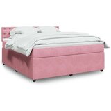 vidaXL Box spring postelja z vzmetnico roza 180x200 cm žamet | Shoptok.si