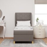 Box Springski Krevet s Madracem Taupe 80x200 cm Tkanina | shoptok.hr