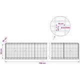  Gabion s žicom debljine 3,5 mm i mrežom 5x10 cm 750x30x50 cm | shoptok.hr