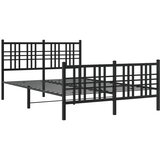 Metalni okvir kreveta uzglavlje i podnožje crni 137x190 cm | shoptok.hr