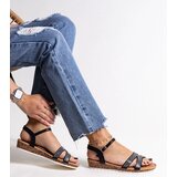 Gemre Black low wedge sandals Saila | Shoptok.si