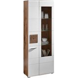 Hom`in VITRINA, bela, barve hrasta | Shoptok.si