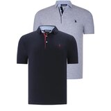 Dewberry DUAL SET T8582 MENS T-SHIRT-NAVY BLUE - GREY Cene