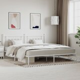 vidaXL Metalni okvir za krevet s uzglavljem bijeli 200x200 cm Cijene