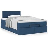  Otomanski okvir kreveta s madraca plavi 120x190 cm od tkanine | shoptok.hr