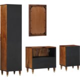 vidaXL set namještaja za kupaonicu od 4 komada od čvrstog drveta manga, ormarić za sudoper 62x33x58 cm od čvrstog drveta manga, ogledalo 50x70x3 cm od čvrstog drveta manga, komoda 38x33x160 cm od čvrstog drveta manga, ormarić za kupaonicu 38x33x58 cm od čvrstog drveta manga | shoptok.hr