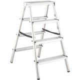 Alpos Dvostruke ljestve s gazištem (2 x 4 stepenice, Radna visina: 2,44 m, Aluminij) Cijene
