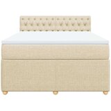  Krevet s oprugama i madracem krem 160x200 cm od tkanine | shoptok.hr