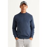 AC&Co / Altınyıldız Classics Men's Aviator Blue-petrol Standard Fit Normal Cut Half Turtleneck Woolen Knitwear Sweater. Cene