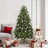 vidaXL Umjetno božićno drvce S LED lampica Zelena 180 cm PVC i metal | shoptok.hr