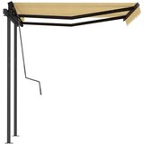  Avtomatsko zložljiva tenda s stebrički 3x2,5 m rumena in bela, (20728921) | Shoptok.si
