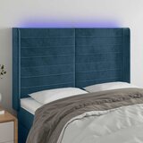  LED uzglavlje tamnoplavo 147x16x118/128 cm baršunasto | shoptok.hr
