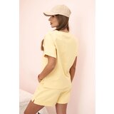 Kesi Włoski Women's punto set with short sleeves and shorts dark yellow | Shoptok.si