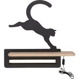 Candellux cat zidna lampa 5W led iq kids sa kablom, prekidačem i utikačem crna Cene