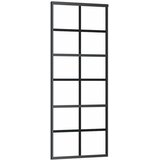  Klizna vrata s priborom crna 76 x 205 cm od ESG stakla | shoptok.hr
