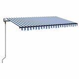  Automatska tenda sa senzorom LED 400x300 cm plavo-bijela | shoptok.hr
