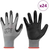 Rukavice za rad 24 pcs Siva i crna 7 / S Poliester | Eponuda.com