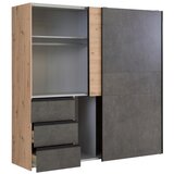 CARRYHOME Omara Z Drsnimi Vrati Winn, Barva Hrasta, Siva | Shoptok.si