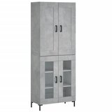 vidaXL Visoka komoda betonsko siva 69,5x34x180 cm inženirski les, (20807683) | Shoptok.si